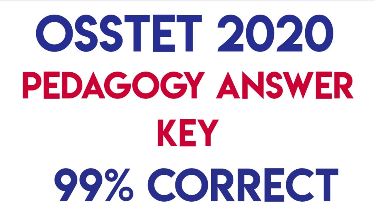 Osstet pedagogy answer key||osstet exam 2020||#osstet2020#bseodisha