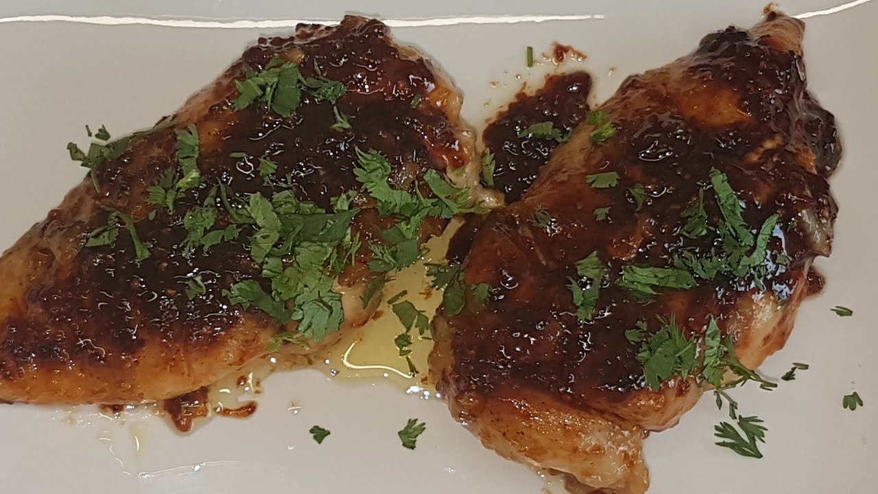 Escalopes de poulet caramelisées au miel et sauce soja