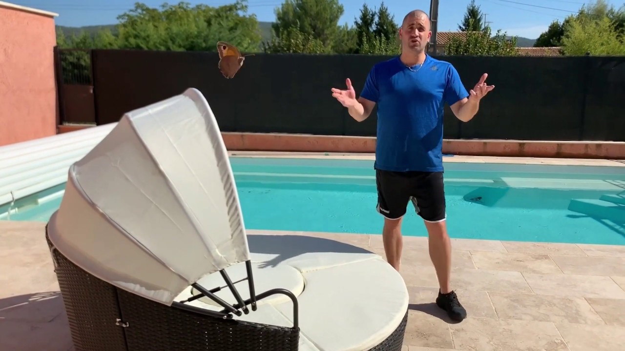 Lit de Jardin Modulable en Aluminium et Résine Tressée de TecTake - Présentation client du produit