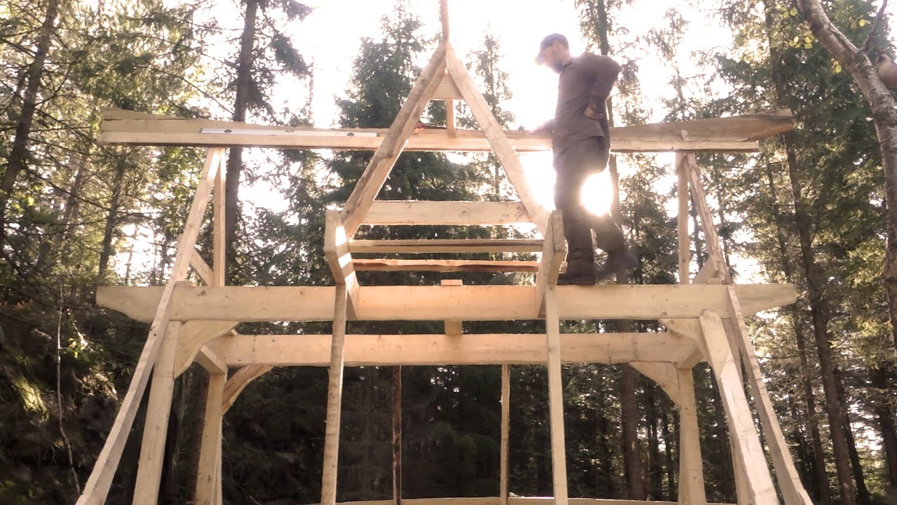 The frame | Part 1 - Building a tiny offgrid cabin alone in the wilderness (With subs)