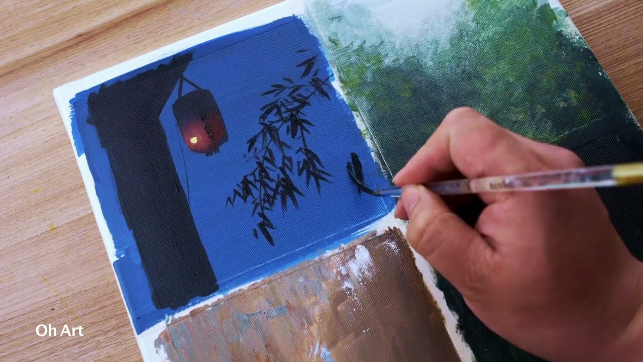Daily Challenge #31 / Acrylic Painting / How to Draw Chinese Garden/ Crouching Tiger, Hidden Dragon