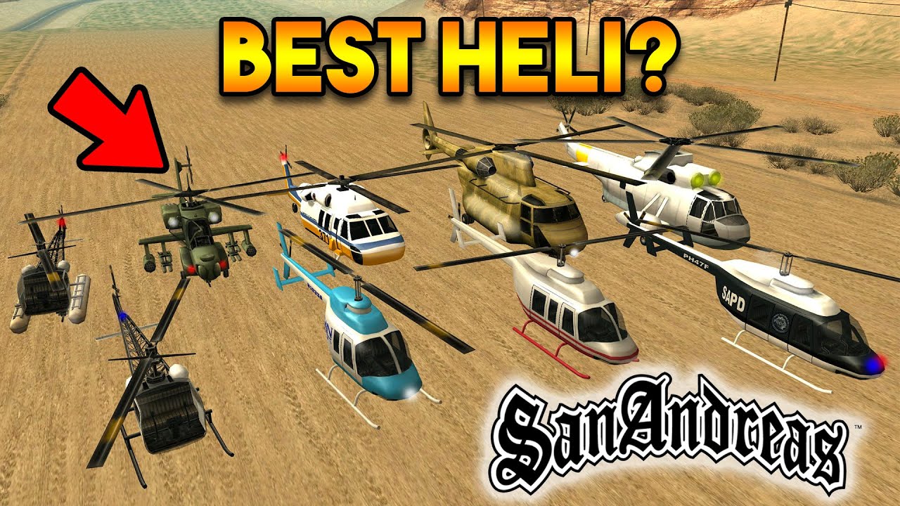 GTA SAN ANDREAS : COMPARING ALL HELICOPTERS (WHICH IS BEST HELI?)