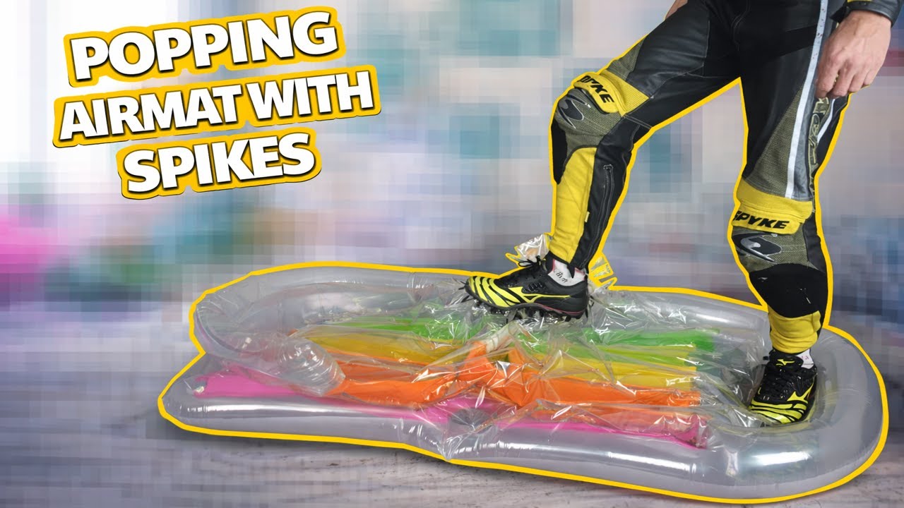 Pop inflatable - Air Mattress Pressure Test with Spikeshoes💨🛏️ Smooth & Relaxing Air Release