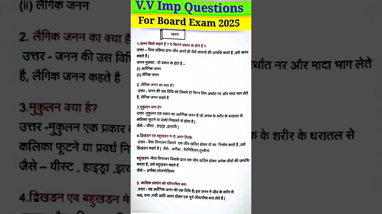 Class 12 Biology Important Questions | UP Board 12th Biology  Most Important Questions