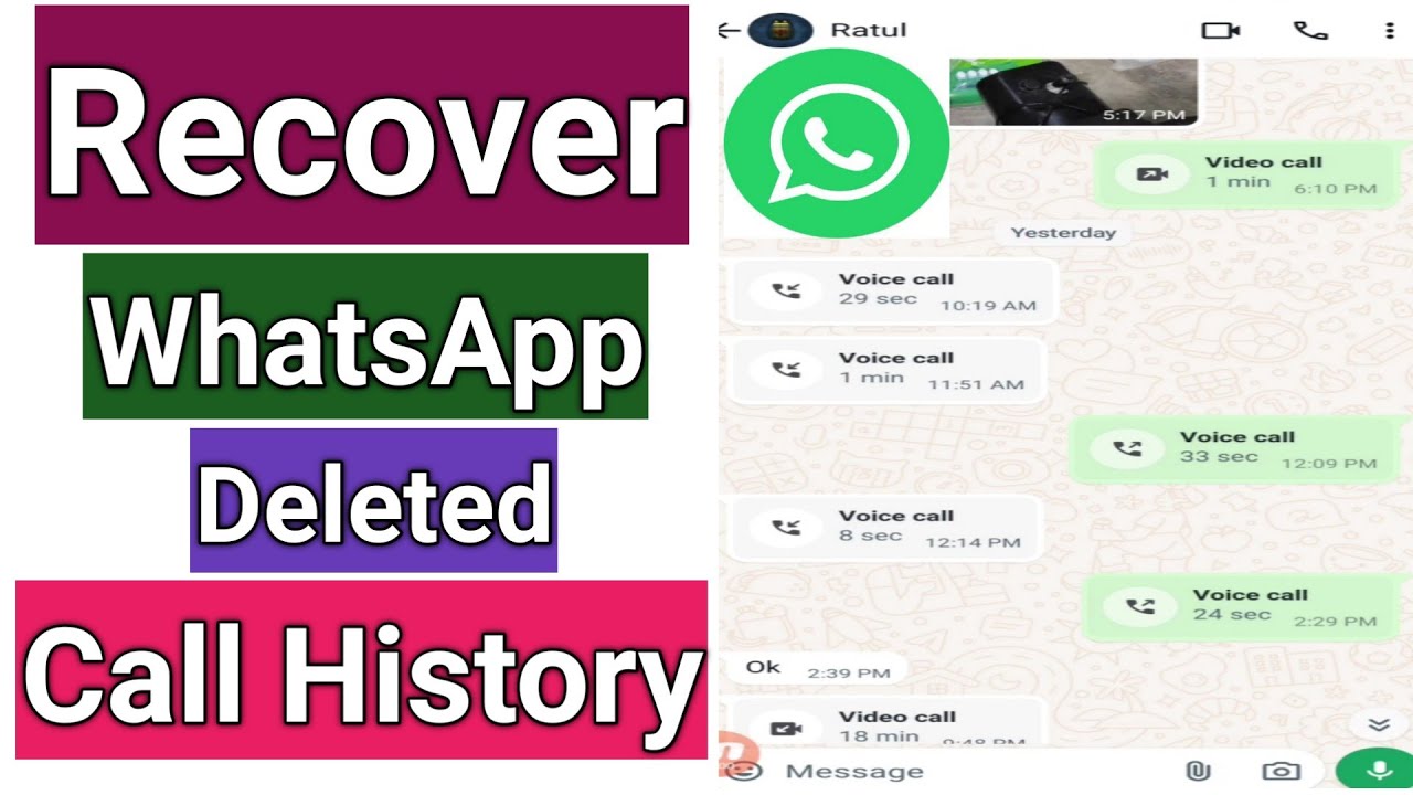 WhatsApp Deleted Call History Recovery | Restore WhatsApp Deleted Call History