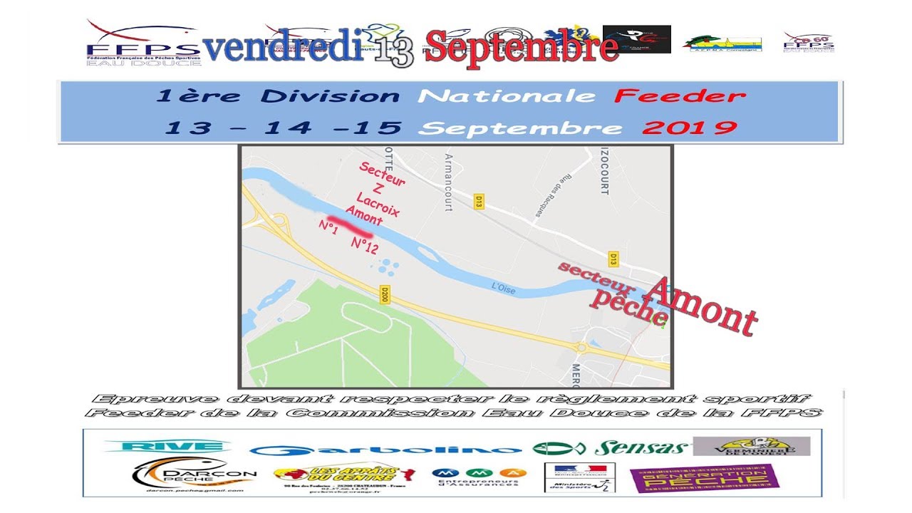 Championnat de France feeder 2019 Pêche 1er manche secteur Lacroix amont