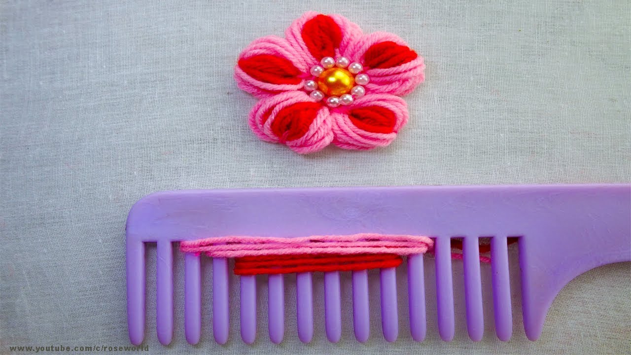 easy Sewing Hack with hair comb |Hand Embroidery amazing Tricks #19|super easy flower embroidery
