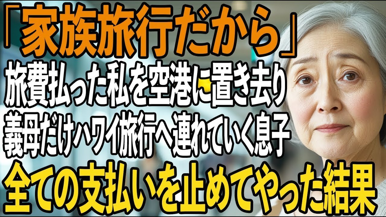 350万の旅費を出したのに、私を空港に置き去りに…義母と豪華ハワイ旅行をする息子夫婦→全ての支払いを停止してやりました【シニアライフ】【60代以上の方へ】