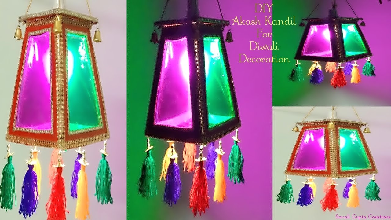 Akash Kandil Making At Home For Diwali/Diwali Decoration Ideas/Diwali Crafts/DIY Diwali/Home Decor