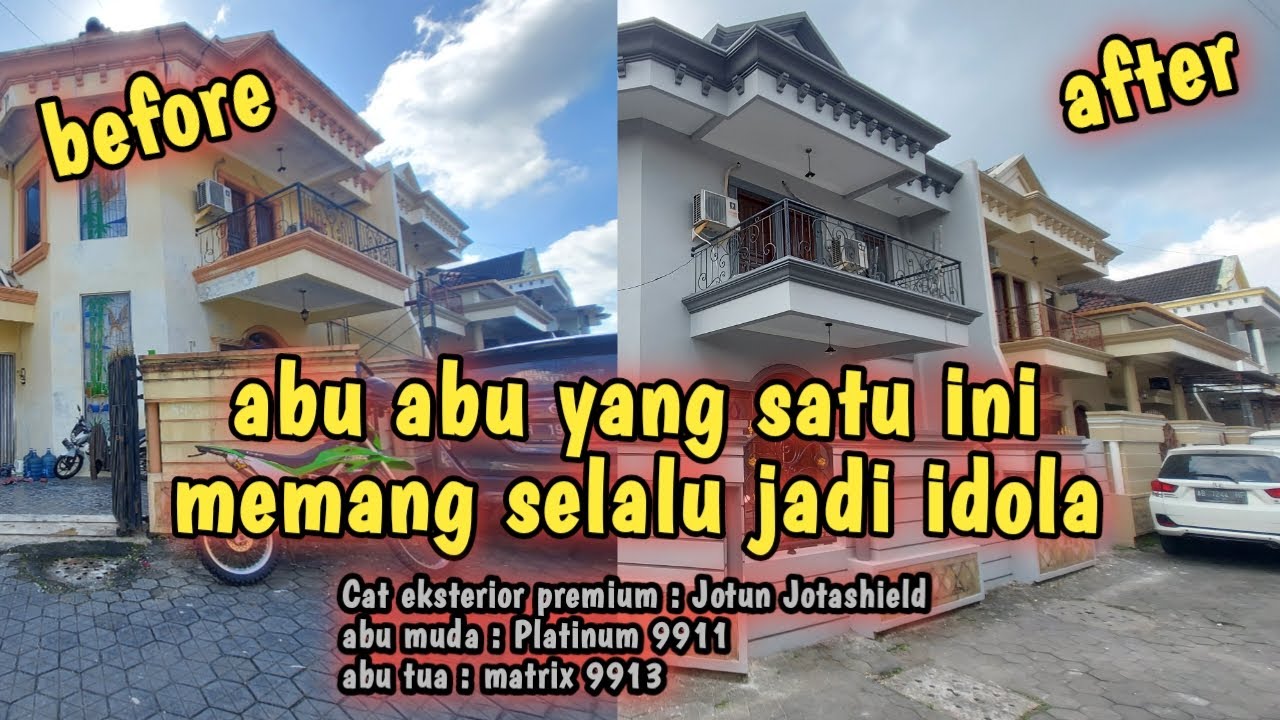 Jotun Jotashield Warna Platinum & matrix Kombinasi Cat dinding eksterior abu abu terbaik