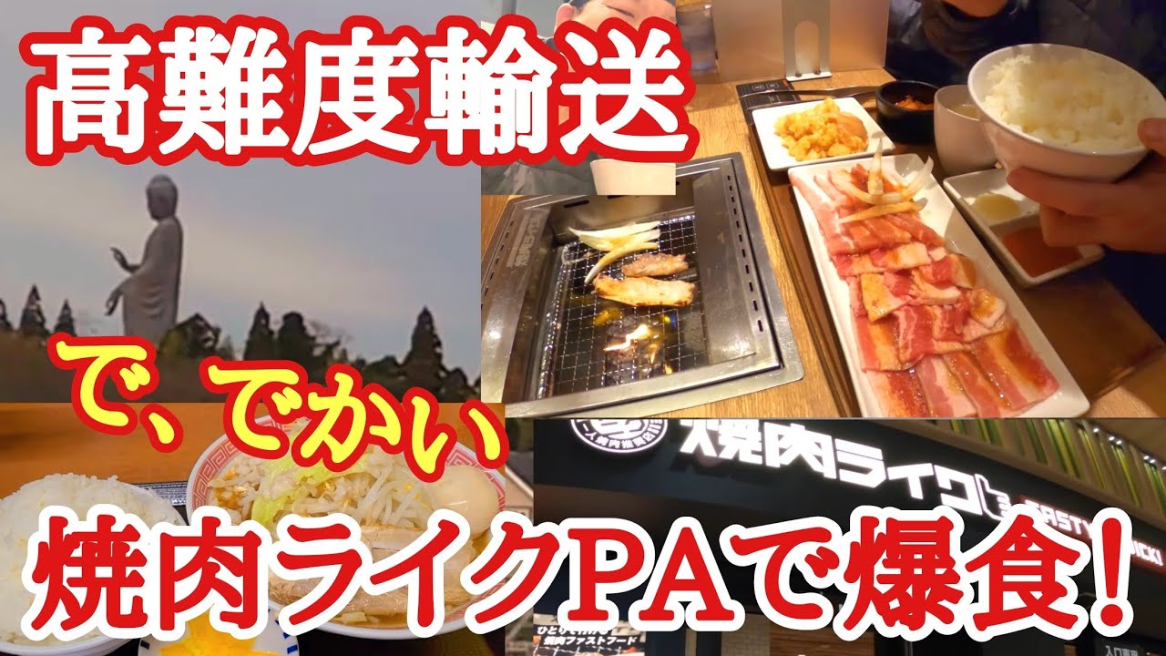 【長距離トラック】パーキングエリア焼肉ライクを本気食い/煮崩れ注意…高難度荷物輸送【守谷SA】