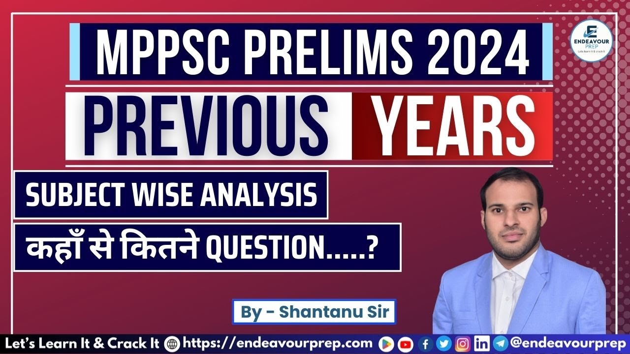 MPPSC Prelims Previous Year Subject Wise Analysis | MPPSC Prelims 2024 | By Shantanu Sir #mppsc2024