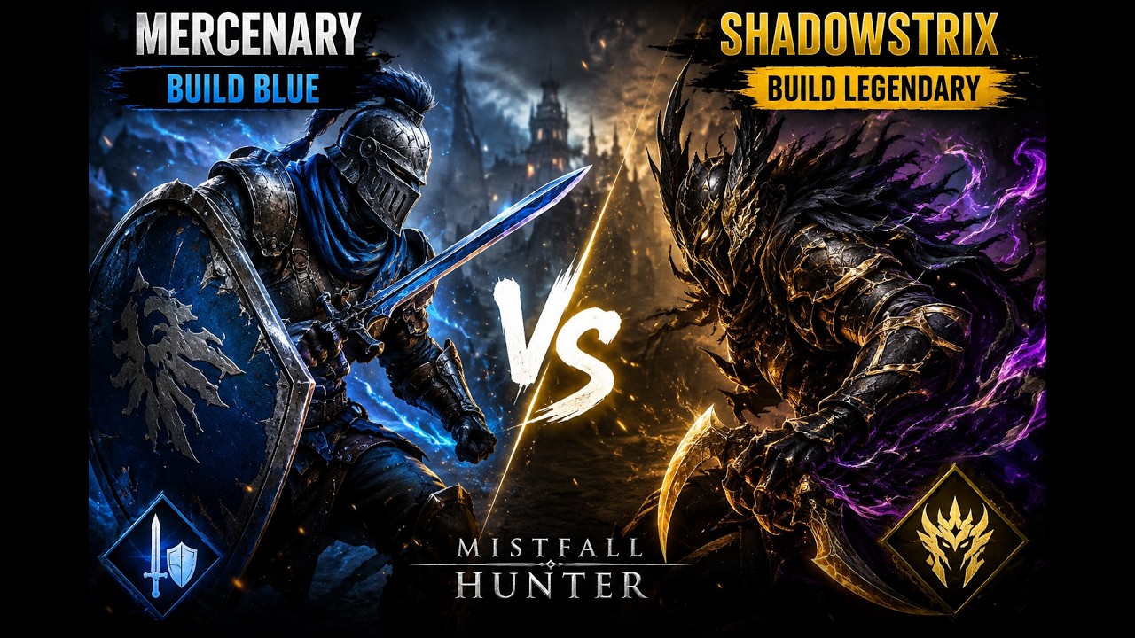 Mistfall Hunter &ndash; INSANE MERCENARY Sword & Shield Parry Plays ⚔️ | PvP Highlights BLUE VS LEGENDARY