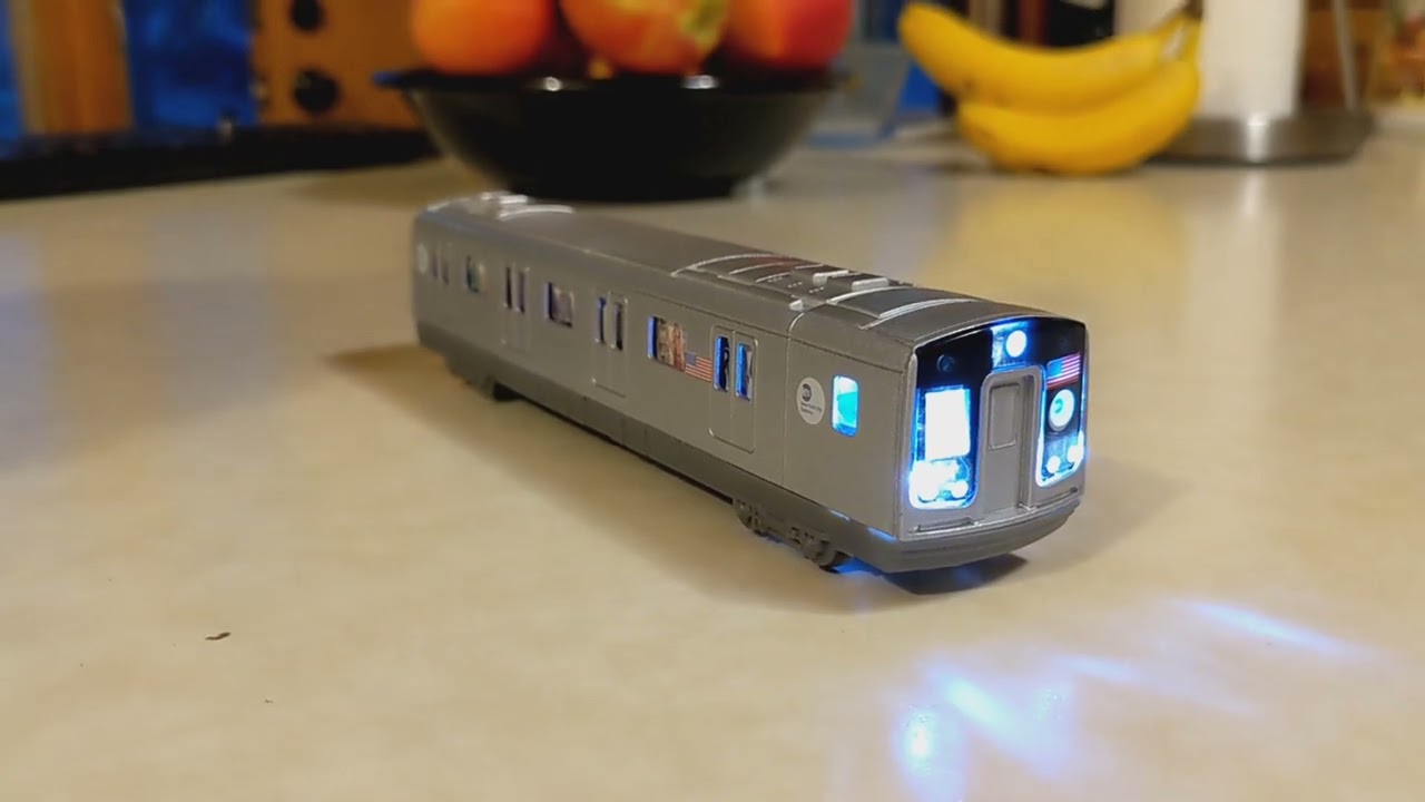 Miniature New York subway car