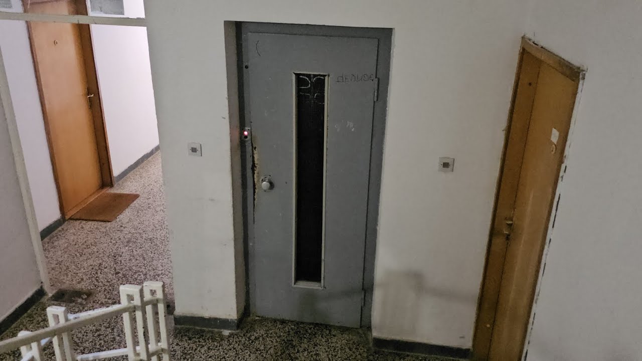 Original 1976 Daka elevator at Braće Grakalića 32 in Herceg Novi, Montenegro