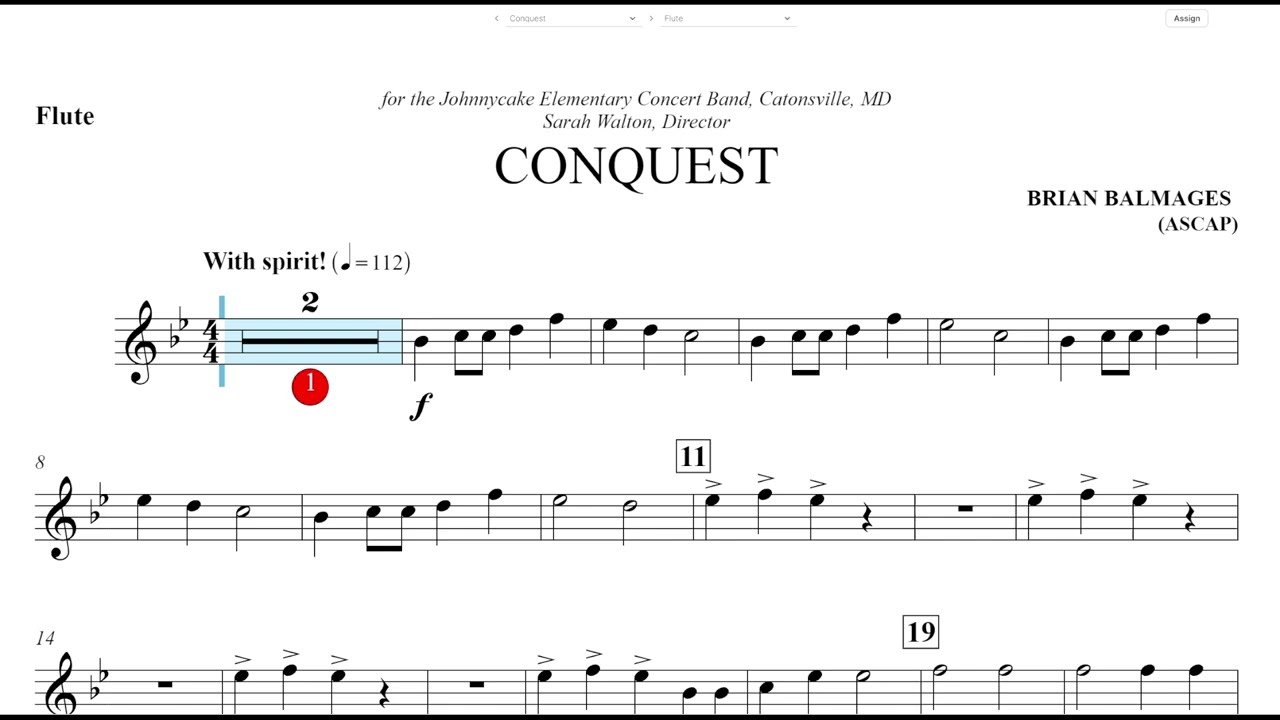 Conquest (Brian Balmages) Flute Play Along