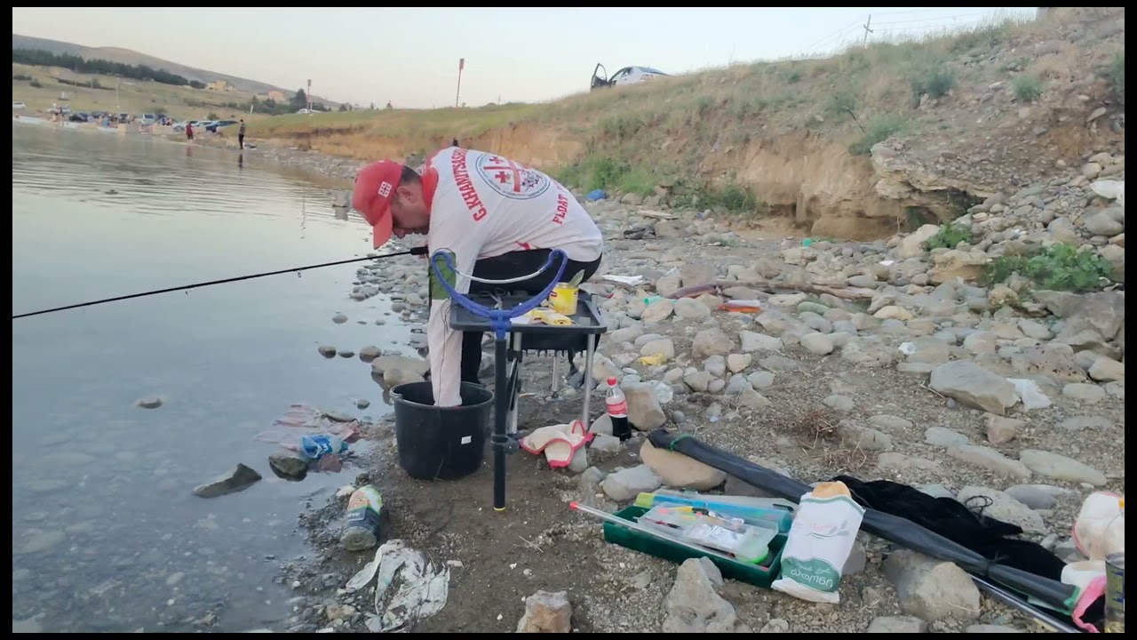თევზაობა ნაფოტაზე ფიდერით თბილისის ზღვა. Fishing on Nafota with a feeder, Tbilisi Sea. 2023.