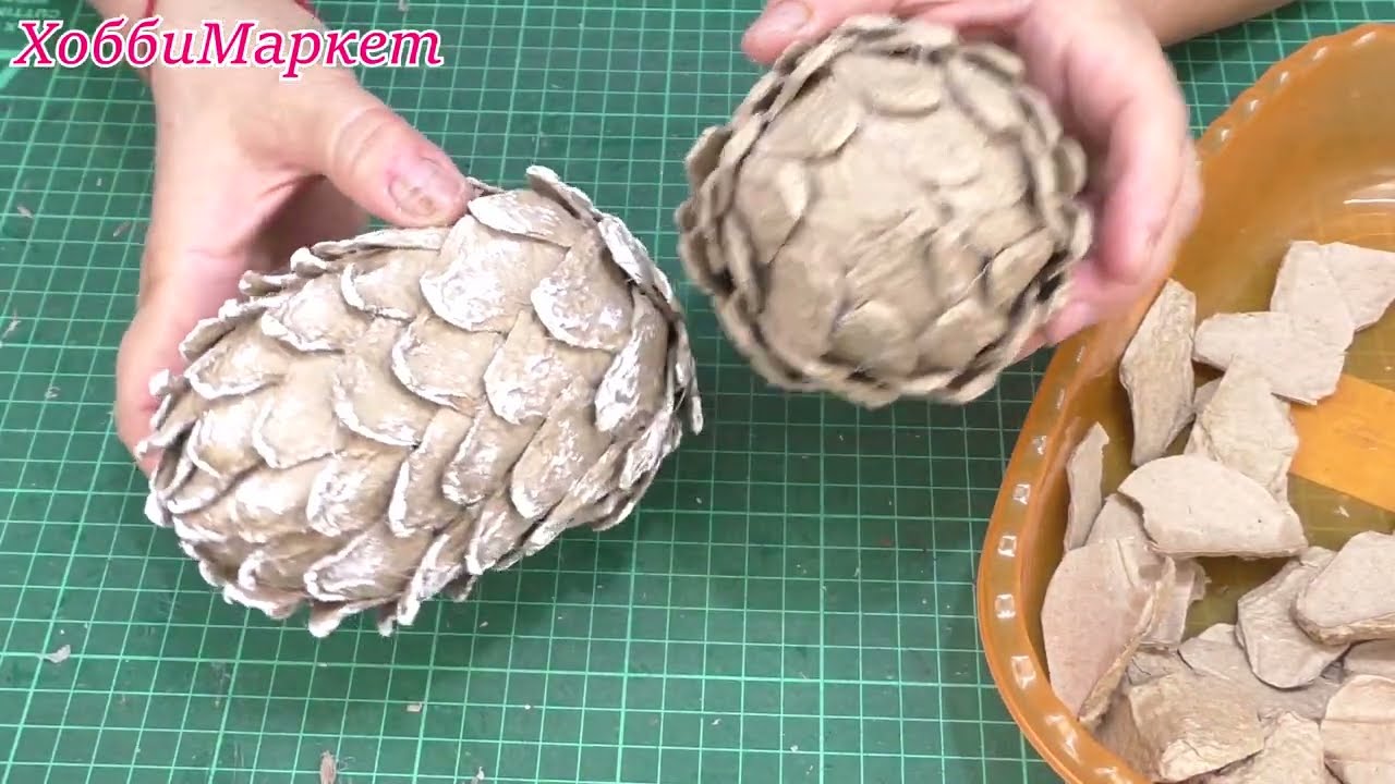 СУПЕР идея!!! Сделаем огромные шишки своими руками из картона! ХоббиМаркет