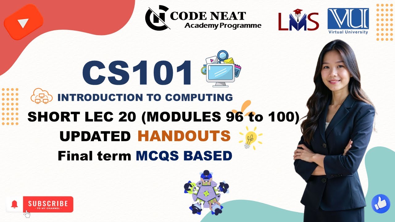 CS101 Lecture 20 Module 96-100 | VU_Explanation_Highlighted_Finalterm_MCQs | codeneat.com | CodeNeat