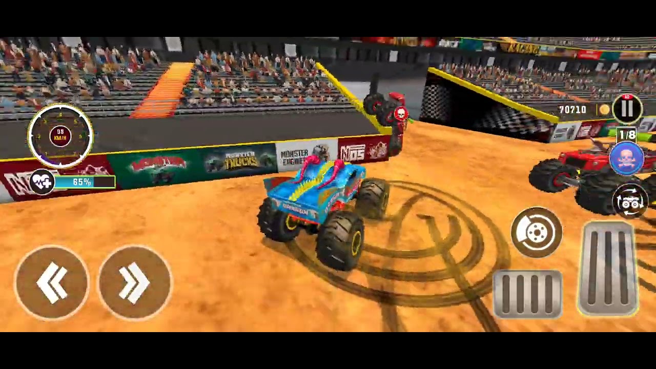 Monster truck driving stunts games play with me 🐊 new level stunts #games #video #trending #public .