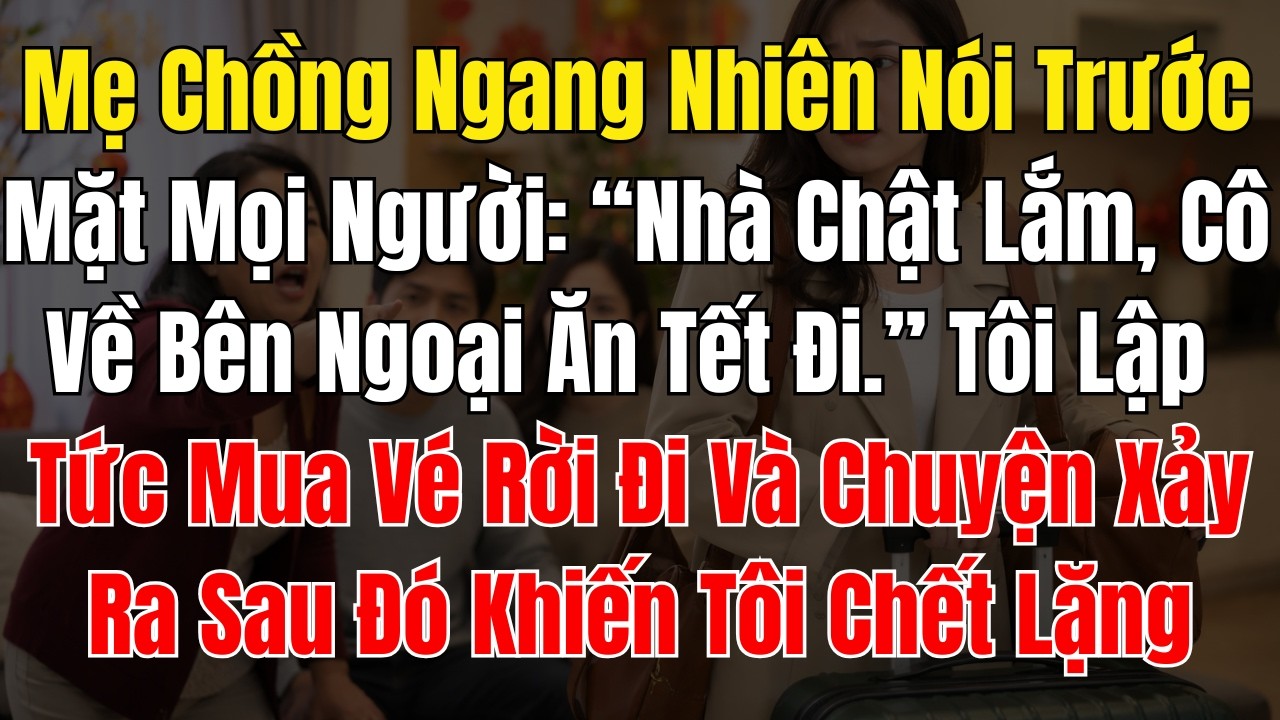 Mẹ Chồng Ngang Nhiên Nói Trước Mặt Mọi Người “Nhà Chật Lắm, Cô Về Bên Ngoại Ăn Tết Đi ” Tôi Lập Tức