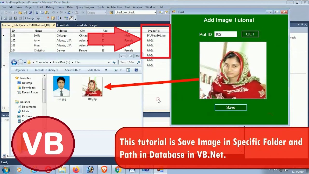 How to Save Image in Folder and Save Image Path to SQL Database in VB.Net | Swift Learn