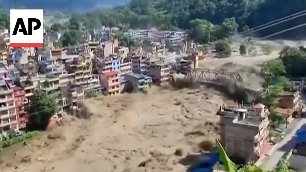 Video shows the moment catastrophic floods hit Nepal after glacier collapse