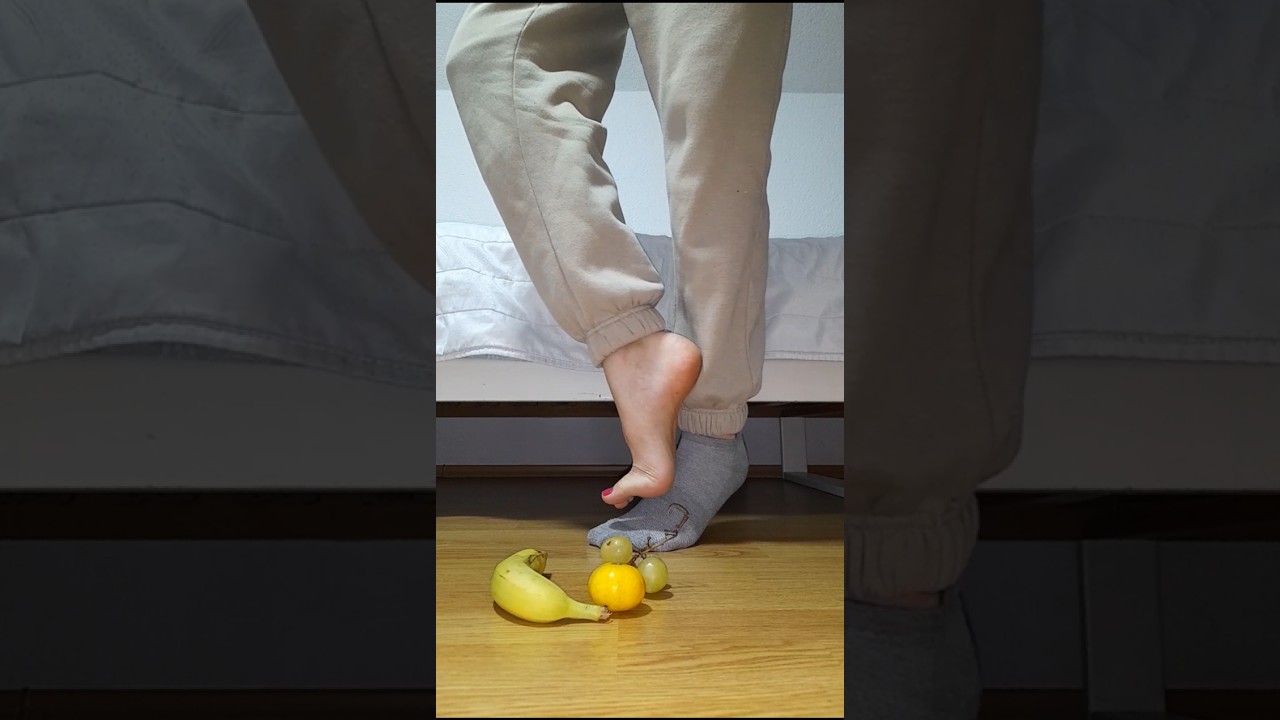 ASMR My Feet vs Fruits | Boy crushing banana 🍌#asmr #crushing