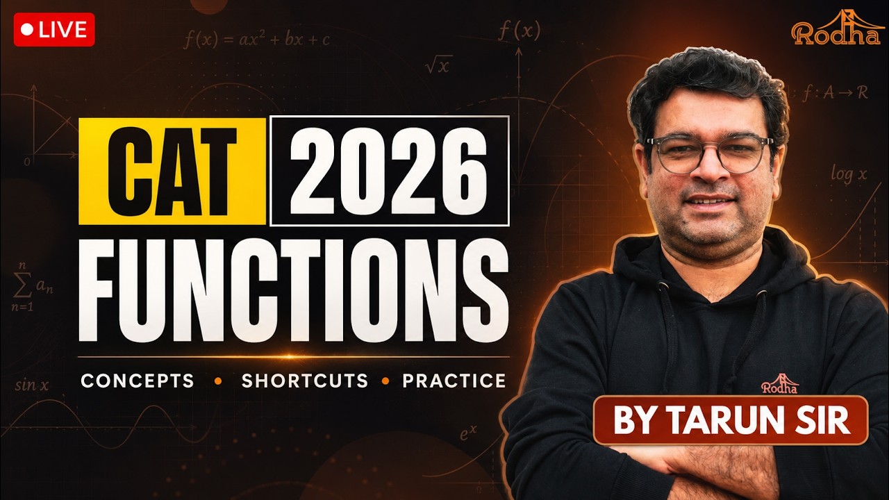 CAT 2026 Functions Made Easy: Domain, Range, Graphs And Inverse Functions| Tarun Sir Rodha
