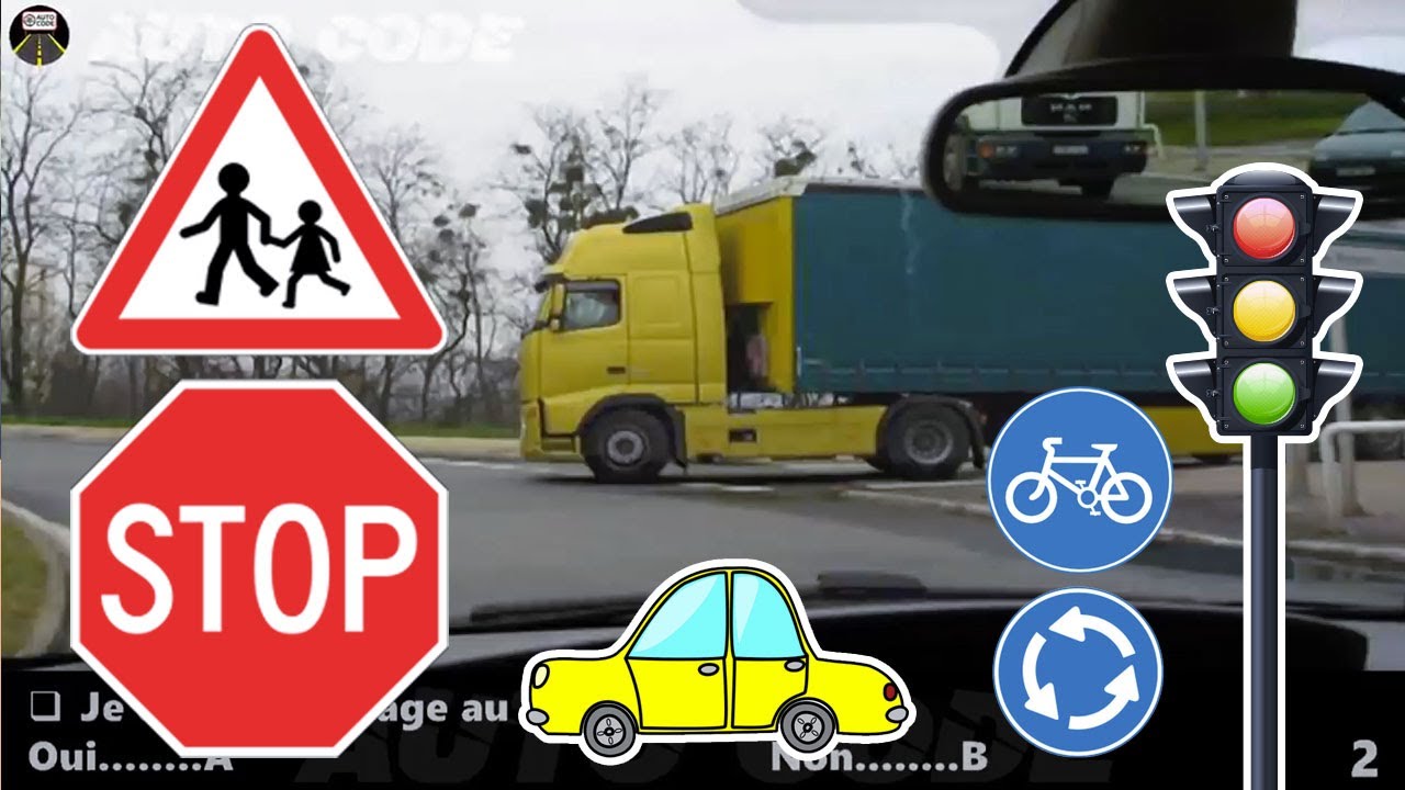 Code de la route 2022 ✅ examen permis de conduire Fr - test 1