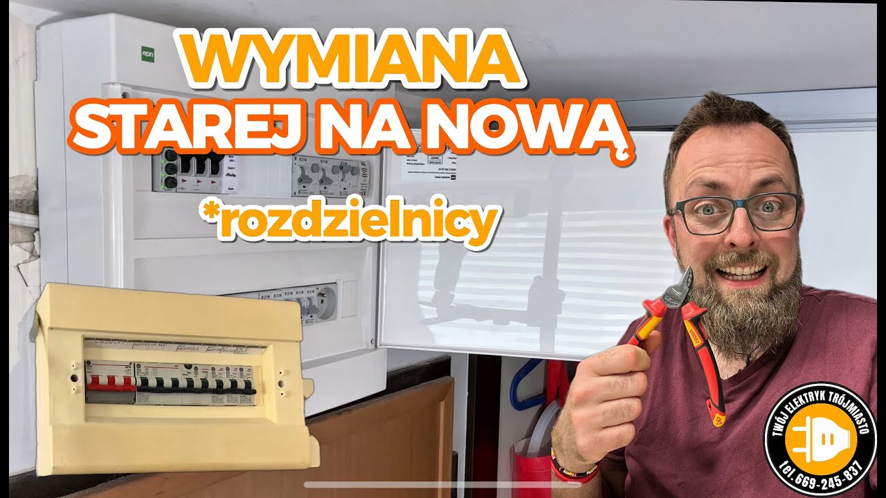 Wymiana starej na nową! Rozdzielnicy oczywiście w bloku z początku lat 2000. Więcej RCD, licznik....