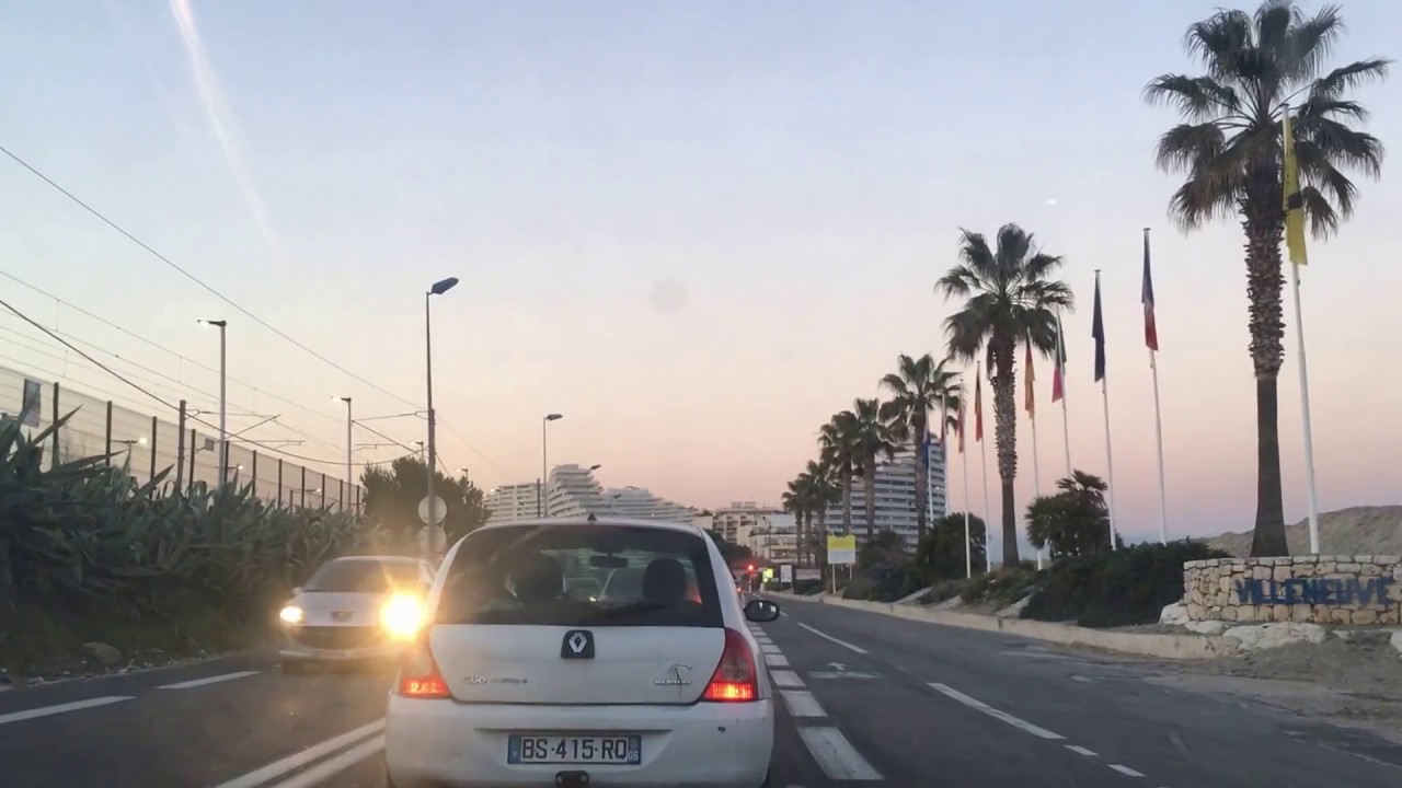 balade au bord de mer en voiture antibes villeneuve côte d'azur french riviera by car 03 2017 vlog 1