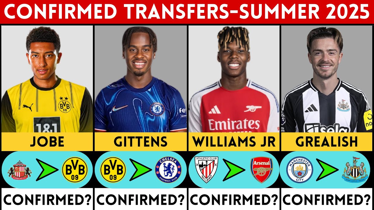 🚨 LATEST CONFIRMED TRANSFER NEWS AND RUMOURS - SUMMER 2025 | JOBE, GREALISH, ZUBIEMENDI, THEO...