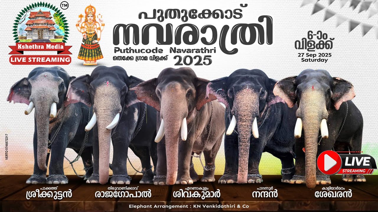 🔴4K LIVE : PUTHUCODE SOUTH VILLAGE VILAKU  | NAVARATHRI CELEBRATIONS 2025 - PUTHUCODE, PALAKKAD.
