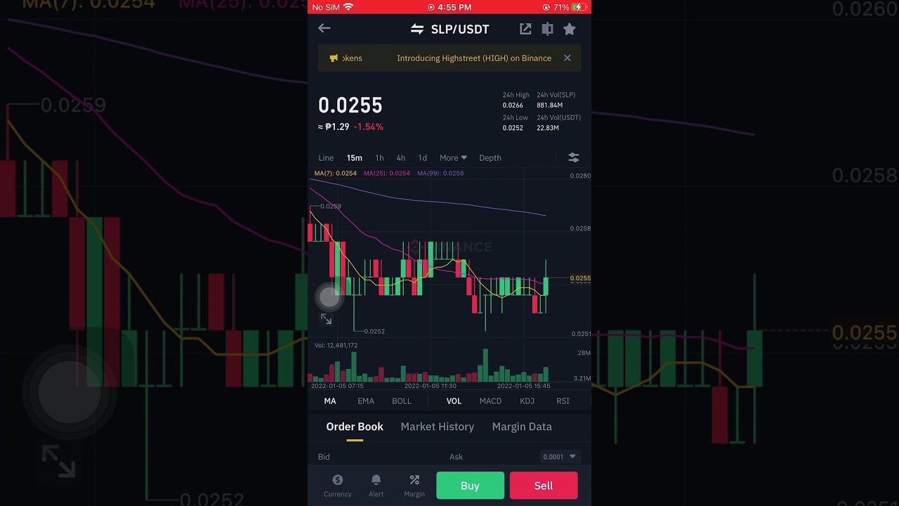 SLP/USDT JANUARY 05 2022 05:00PM