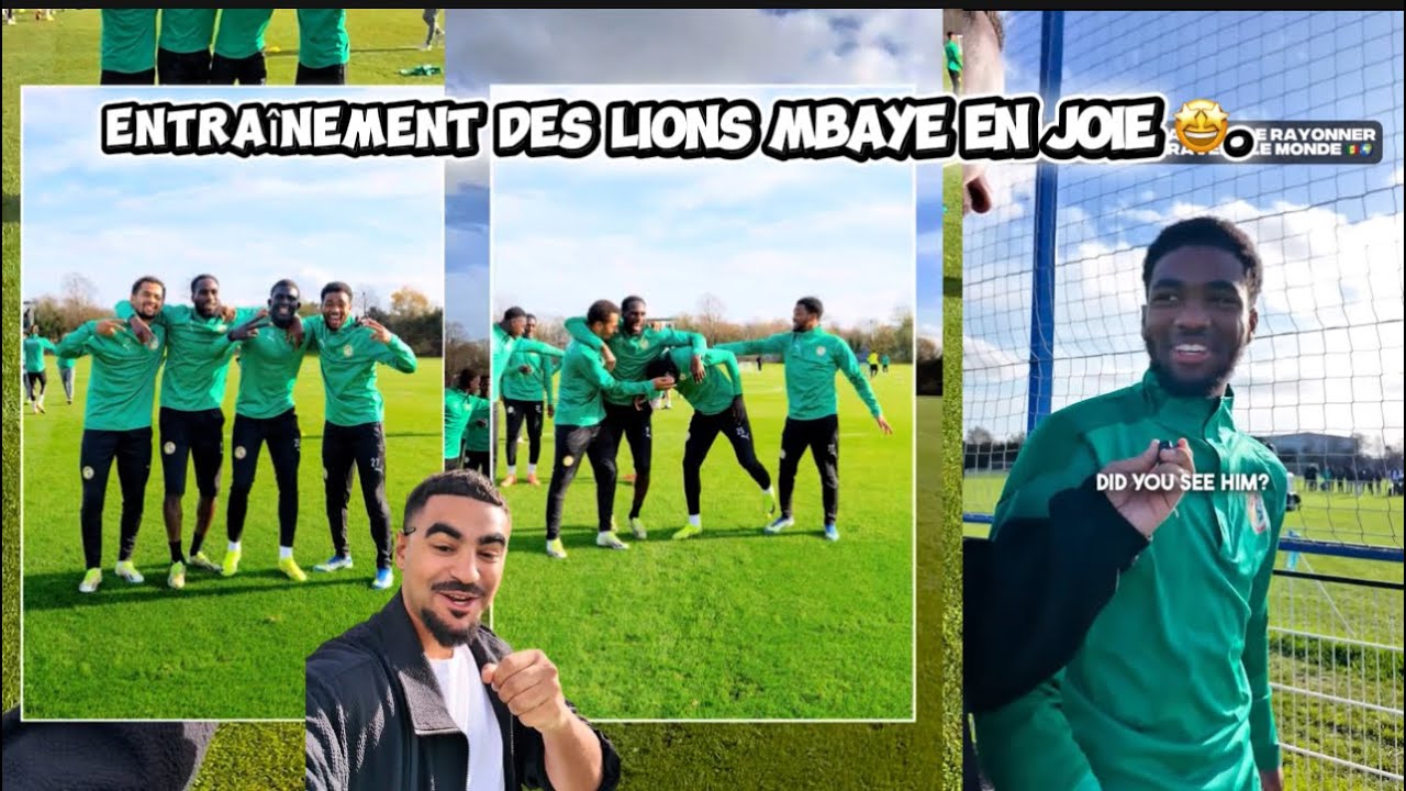 Entraînement des lions 🦁🇸🇳😂 Ibrahima Mbaye nous montre sa joie… Barros …