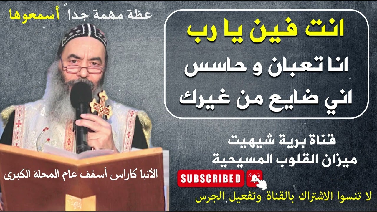 أنت فين يا رب أنا تعبان وحاسس أني ضايع ولوحدي | أنبا كاراس أسقف عام المحلة الكبري | قناة برية شيهيت