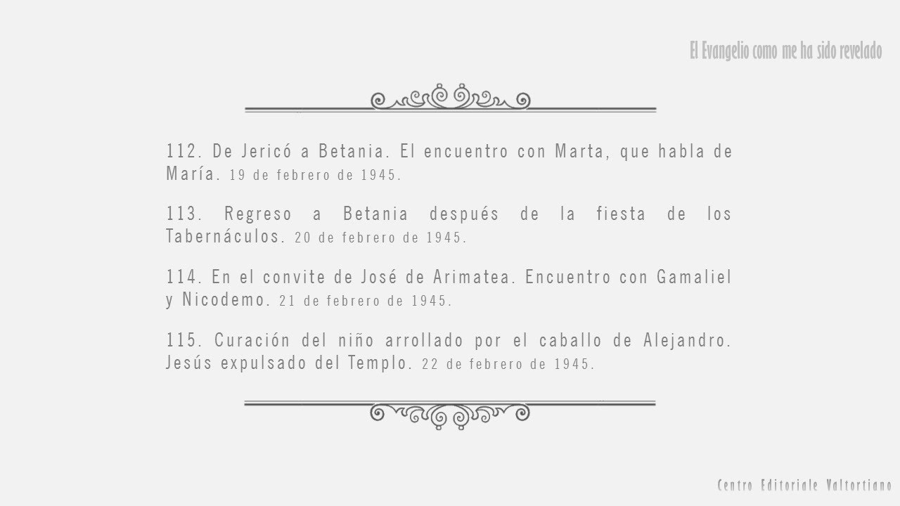 El Evangelio como me ha sido revelado: 112-115