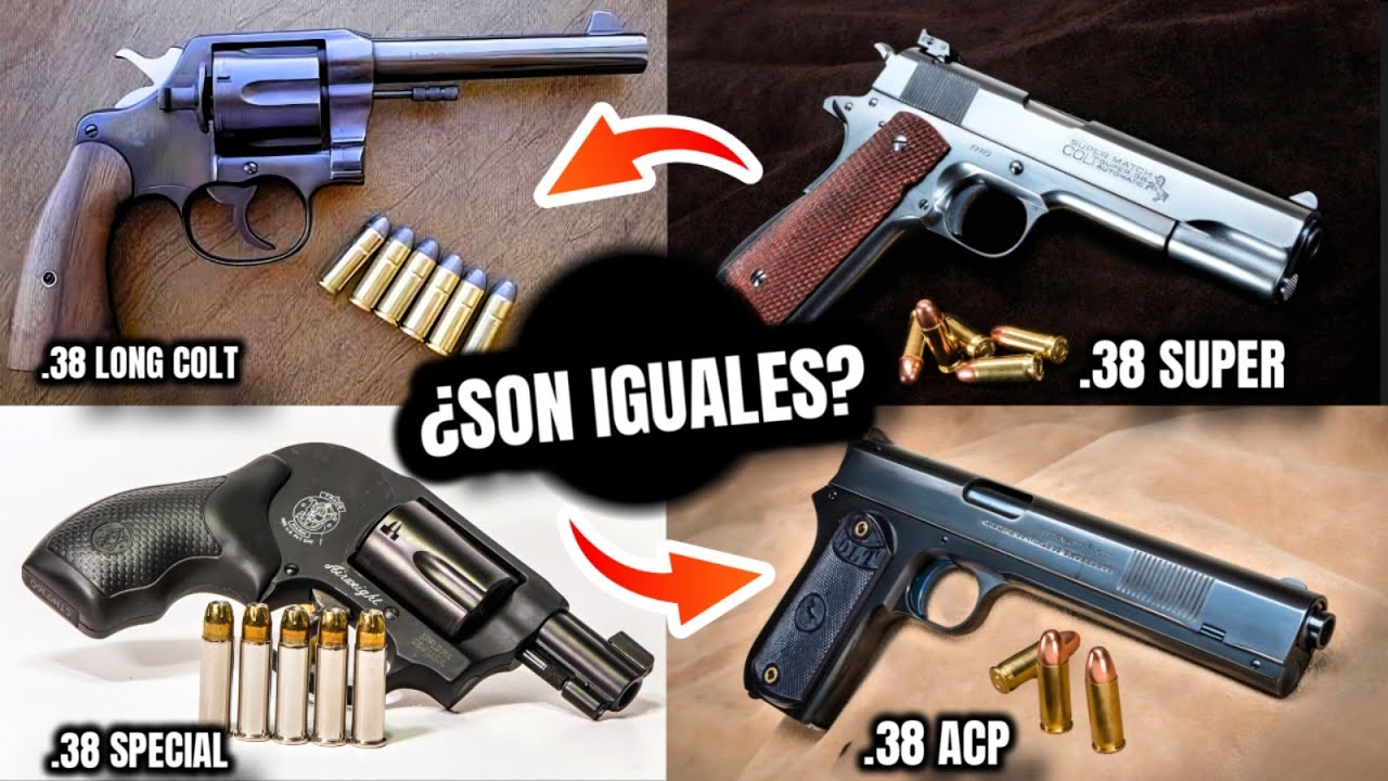 ¿Cuál es la Diferencia entre el calibre .38 Super, .38 Special, .38 ACP, .38 Long colt