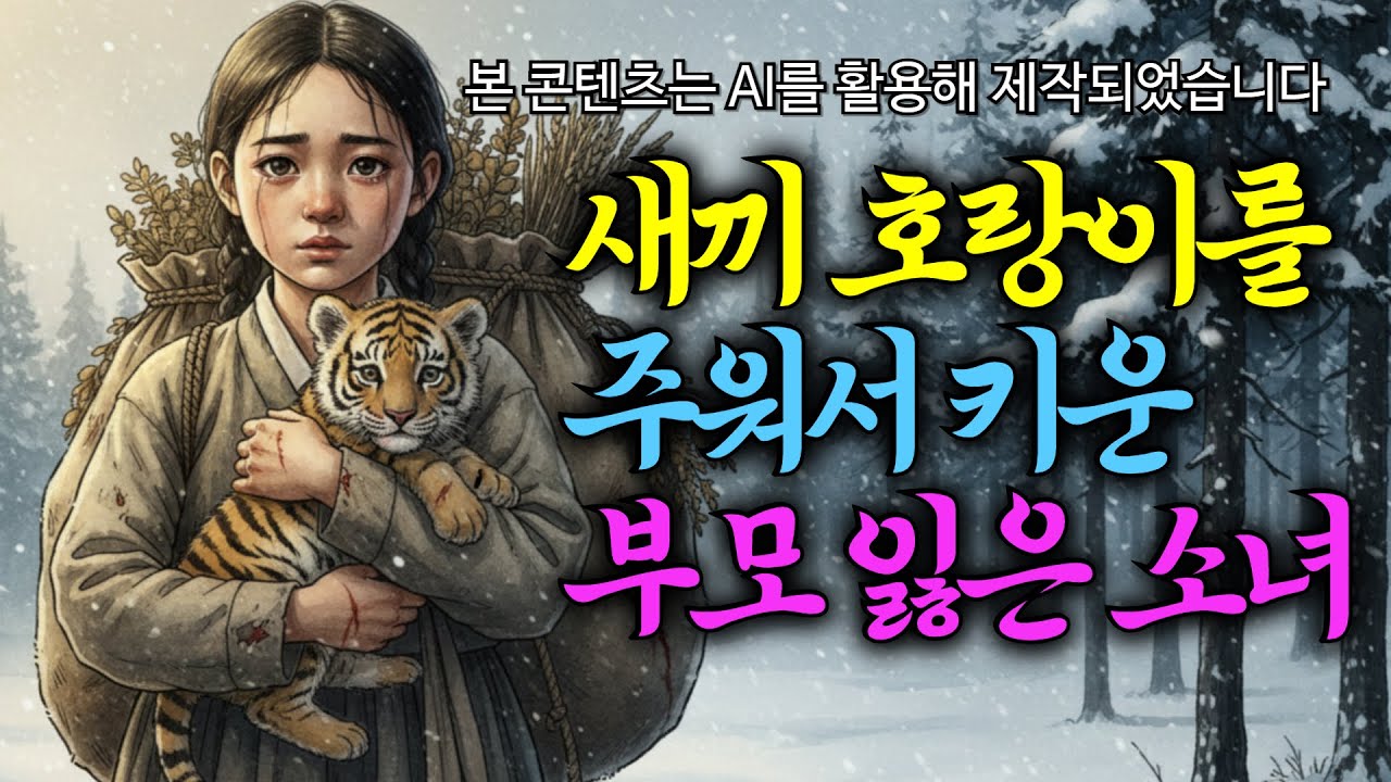 새끼 호랑이를 주워서 키운 부모 잃은 소녀 | 전설 | 야담 | 설화 | 옛날이야기 | 민담