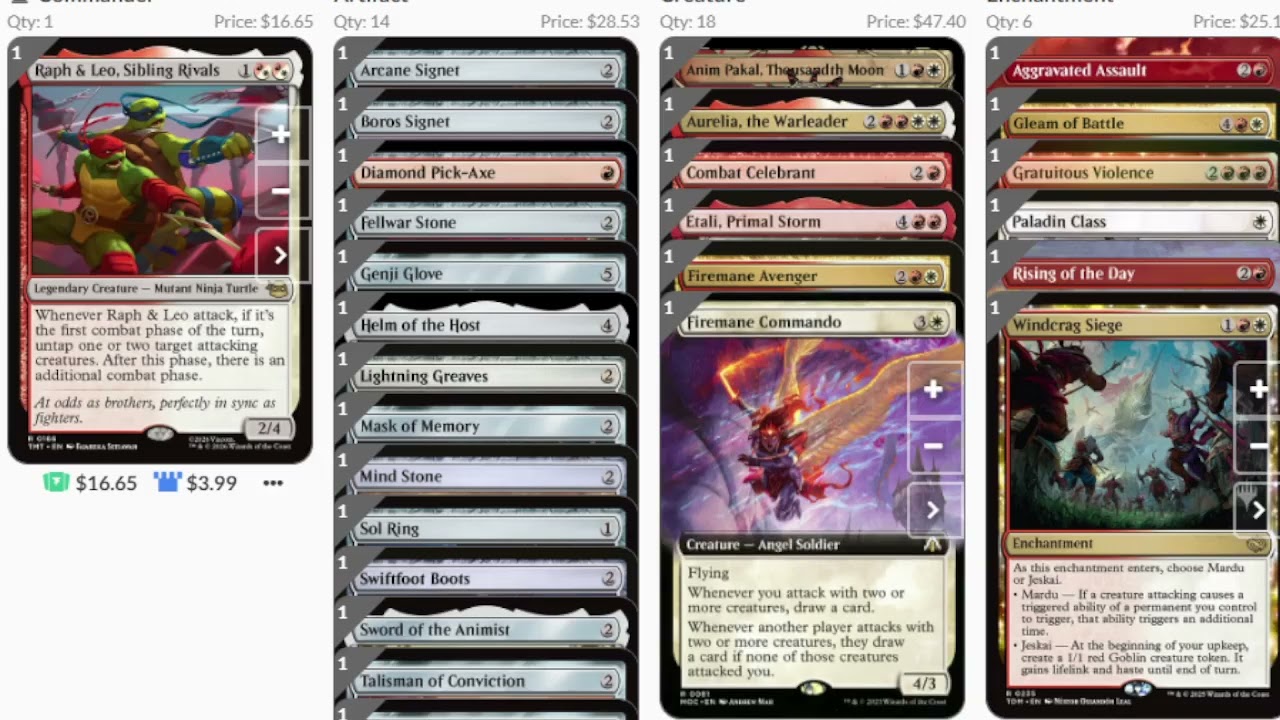 Описание колоды Commander Raph & Leo Sibling Rivals для MTG TMNT