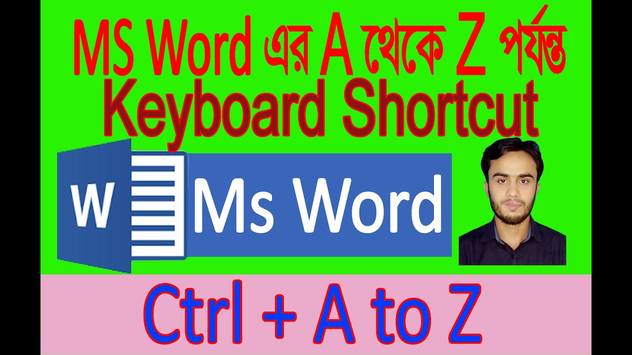 Ms Word keyboard shortcut A to Z || Microsoft Word keyboard Shortcuts bangla tutorial |