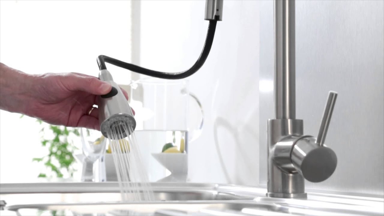Rubinetto Miscelatore Monocomando Lavello Cucina con Doccia Estraibile KC317 Hudson Reed