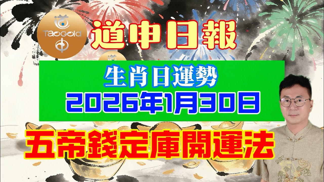 道申日報，2026年1月30日，五帝錢定庫開運法#生肖運勢 #八字解析 #風水佈局 