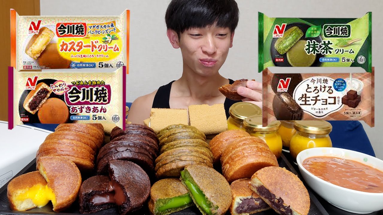 【大食い】プリンにハマっているので揚げ今川焼き20個食べながら自家製かぼちゃプリン食べたら食えたもんじゃなかった