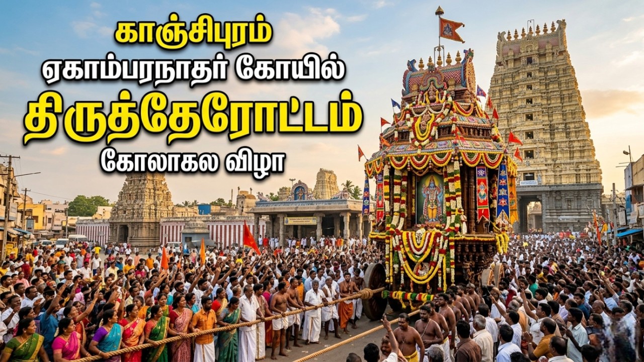 🔴Live: காஞ்சிபுரம் ஏகாம்பரநாதர் கோயில் திருத்தேரோட்டம் | Kanchipuram Ekambareswarar Temple