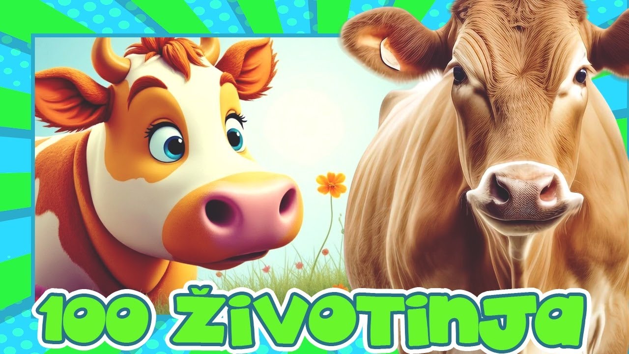 100 ŽIVOTINJA za Djecu -Vol.2 🎴 Učimo uz Flash Kartice, Zvukove i Stvarne Snimke | Edukativni Video