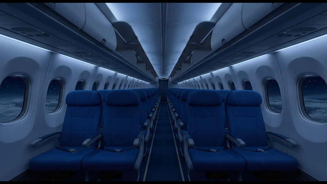 3.5 Hours Inside an Airplane at Night ✈️ | Engine White Noise, Clouds & Stars | Deep Sleep & Focus