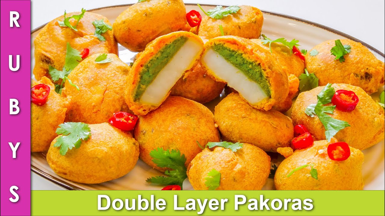 Double Layer Pakoras Chutney & Aloo kay Pakoray Iftari Ideas Recipe in Urdu Hindi - RKK