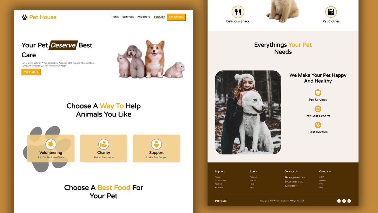 Build A Responsive Website Design using HTML CSS & JavaScript